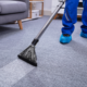 A professional carpet cleaner changes the color of a carpet with just one swipe.